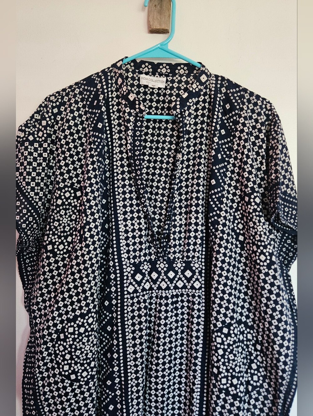 Emerson Frye India Collection Ink Caftan Oranic Cotton Cover Up Love Tomas - Picture 6 of 9